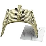 starPG 12.5cm カン付き アーチ型 がま口口金 差し込み式 アンティークゴールド 型紙付き ハンドメイド パーツ (10個 セット)