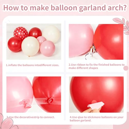 Strawberry Balloon Arch Kit, Red, Pink, Beige by Fyeran - Used condition - Image 4