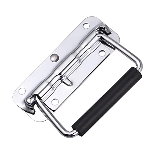 BELLIFFY 2pcs Cabinet Handle Folding Handle Spring Loaded Case Handle Suitcase Hand Mount Chest Handle Drawer Pulls Chest Ring Suitcases Spring Pull Handle Drawer Handles