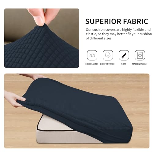 Image of Easy-Going Stretch 4 Pieces Couch Cushion Covers for Sectional Sofa L Shape
