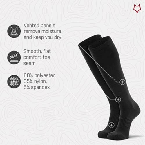Fox River Over the Calf Military Socks, Cold Weather and Winter Socks, Breathable, Army Colors, Ultimate Comfort, Black, Large4