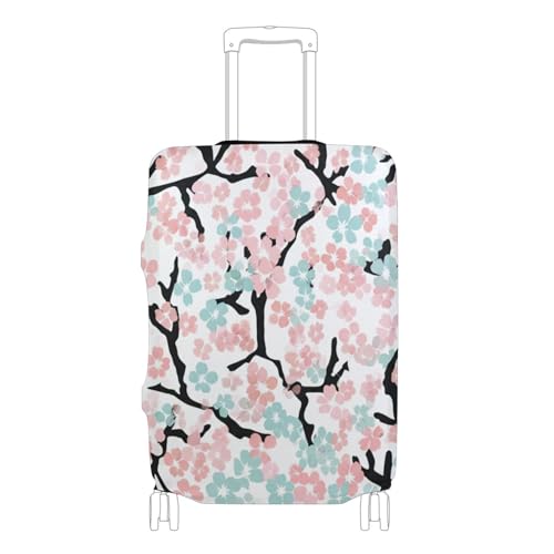 Joisal Floral Soft Pink Blue Beige Suitcase Cover Custom Luggage Protector Washable Colorful Travel Vacation Essentials, S, Fits 18-20 Inch Case