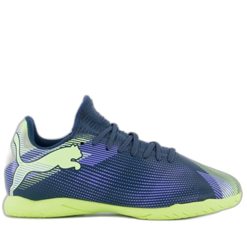 Chuteira Puma Future 7 Play Futsal Juvenil Azul e Verde