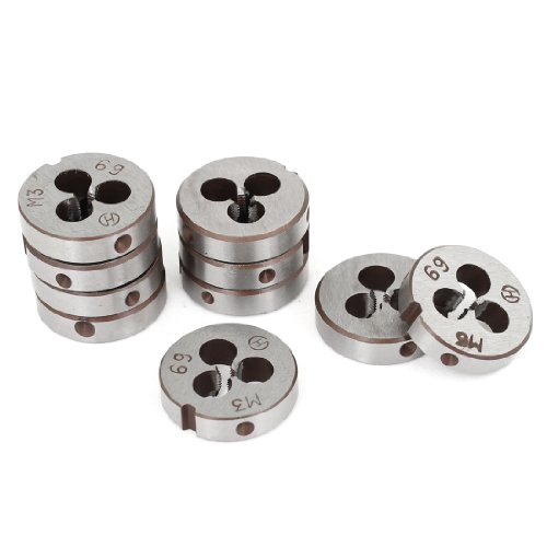 Aexit 10Pcs 5mm Tool holder Thick M3 Nominal Dia Coarse Thread Tool Round Die Model:91as596qo719