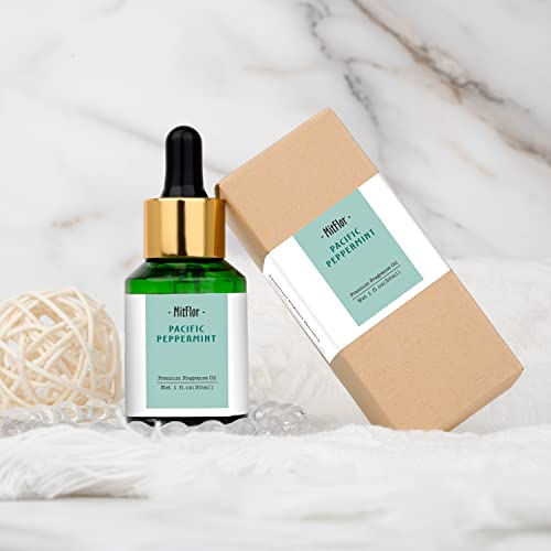 Image of Pacific Peppermint Fragrance Oil, MitFlor 30ml Single Scented Oil, Large Size Premium Fragrance Oil for Soap & Candle Making, Essential Oils for Diffusers for Home