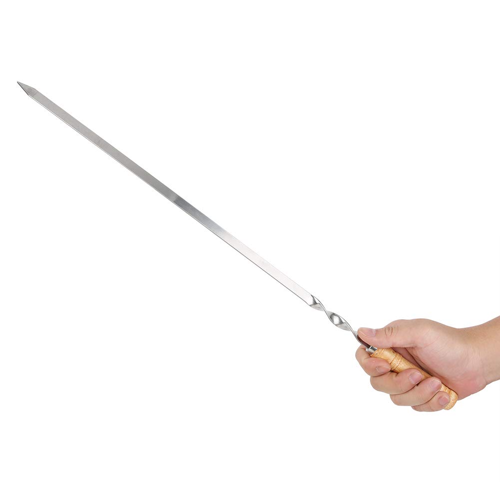 Cyrank 12 Spiedini di Kabob, in Acciaio Inox Piatto Lungo per Barbecue Spiedini per Barbecue Riutilizzabili per Barbecue Spiedini per Barbecue Spiedini per Grigliare Carne Gamberetti Pollo Verdure