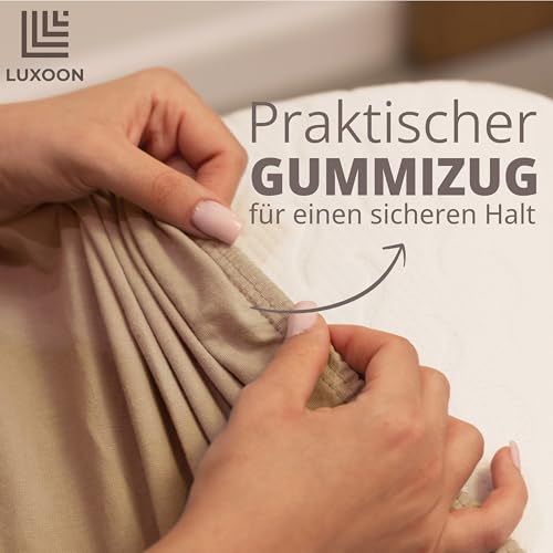 Luxoon Kissenbezug für Gesundheitskissen – 95% Baumwolle / 5% Elasthan, Atmungsaktiv und Hautfreundlich, Waschbar, Für Komfort und Hygiene 1er Pack 30-45 x 50-65 cm, Sand