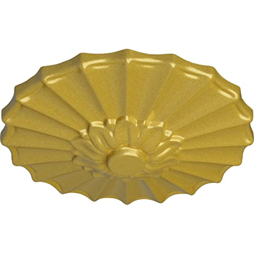 Image of Ekena Millwork 9 inchOD x 1 3 /8 inchP Shakuras Ceiling Medallion Fits Canopies up to 1 3 /8 inch Ceiling Medallion, Rich Gold
