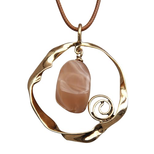 Boho Necklaces for Women Long Wooden Pendant Vintage Necklace Swe...