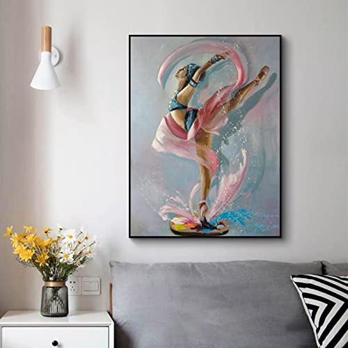 Peinture à l'huile de ballet pour un salon moderne et chaleureux - 2