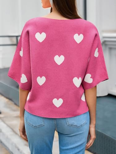 Image of Cicy Bell Womens Half Sleeve Sweaters Oversized Boat Neck Knitted Pullover Sweater Trendy Casual Loose Fit Fall Tops