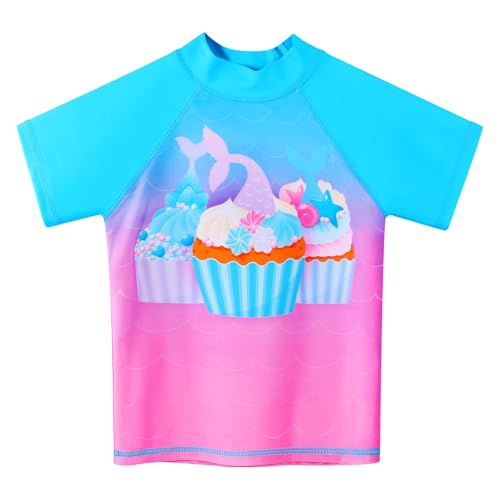 Image of Girls Two Piece Swimsuit Floral UPF 50+ Rash Guard Set Kids Beach Swimwear