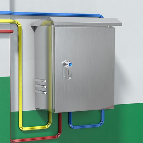Verteilerkasten, Metall-Verteilerdose, Abzweigdose, für den Außenbereich, Edelstahl, wetterfest, Projektbox, Schaltkasten, Verteilerkasten, Kabelabzweigkasten, mit verzinktem Stahl