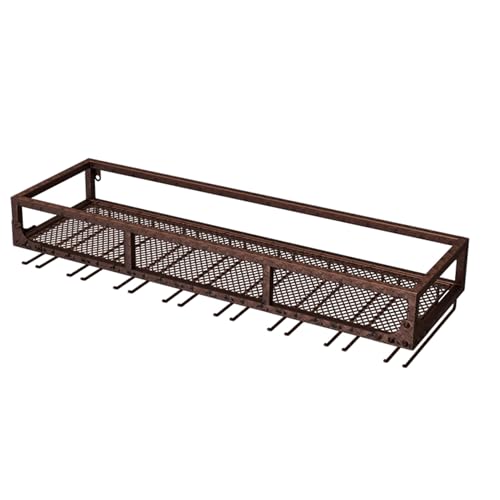 Generisch Rack per vino con supporto in vetro, mini rack in metallo per display liquido e whisky, elegante cabinet per cucina, sala da pranzo e caffè