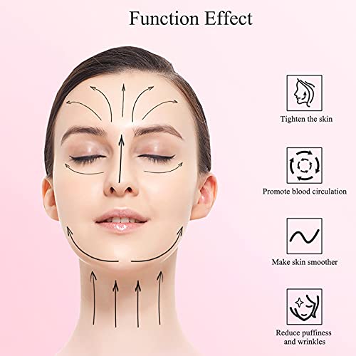 Conjunto de rolo de jade e Gua Sha, rolo de beleza facial de quartzo rosa, rolo de rosto, ferramenta