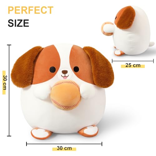 shownicer Plüschhund Beagle mit Baseball, Superweiches Plüsch, Kuscheltier, 35 cm, für Kinder ab 3 Jahren