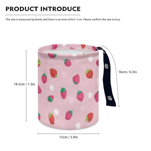 Image of Renewold Car Trash Can for Most SUV Sedan Truck Van Car Trash Bag Bin Pink Red Strawberry Hanging Automotive Garbage Cans Vehicle Trash Storage Bag for Camping Picnic Trip Beach Waterproof