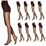 L'eggs Women's Everyday Standard-Panty Sheer Toe Pantyhose for All Day Comfort, 100% Nylon, Off Black, Size Q (Pack of 8)
