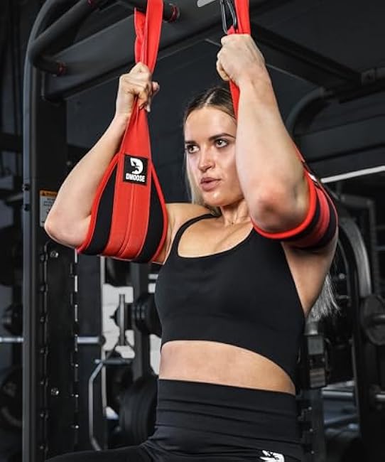 DMoose Fitness Hanging Ab Straps for Pull Up Bar & Core Strength Training - Soft Padded Exercise Straps for Ab Swing & Leg Raises, Hang Bar Strap with 2 Steel Carabiners - Abs Equipment for Home & Gym