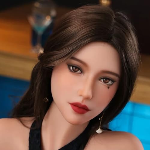 Full Size Female Sex Toy Sex Dolls Lifelike Silicone Female Face Love Doll Built-in Oral Channel Life Like Male Masturbator with Eyeballs Hair Wig Makeup Toy for Men Pleasure 7LB - Image 7