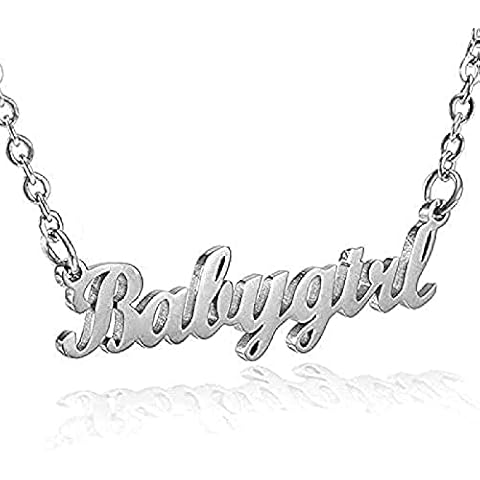 Necklace women Fashion Letter Necklace Baby Girl Pendant Necklace Personality English Letter Babygirl Old English Necklace Cover