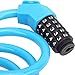 ZECHAO Bike Lock,5 Digital Codes Resettable Password Security Anti-Theft Lock for Cycling Security Bike Outdoor Equipments Anti-Theft Lock (Color : Black, Size : 120cm)