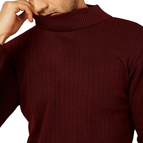Image of Kvetoo Men High Neck Full Sleeve Winter Woolen Sweater
