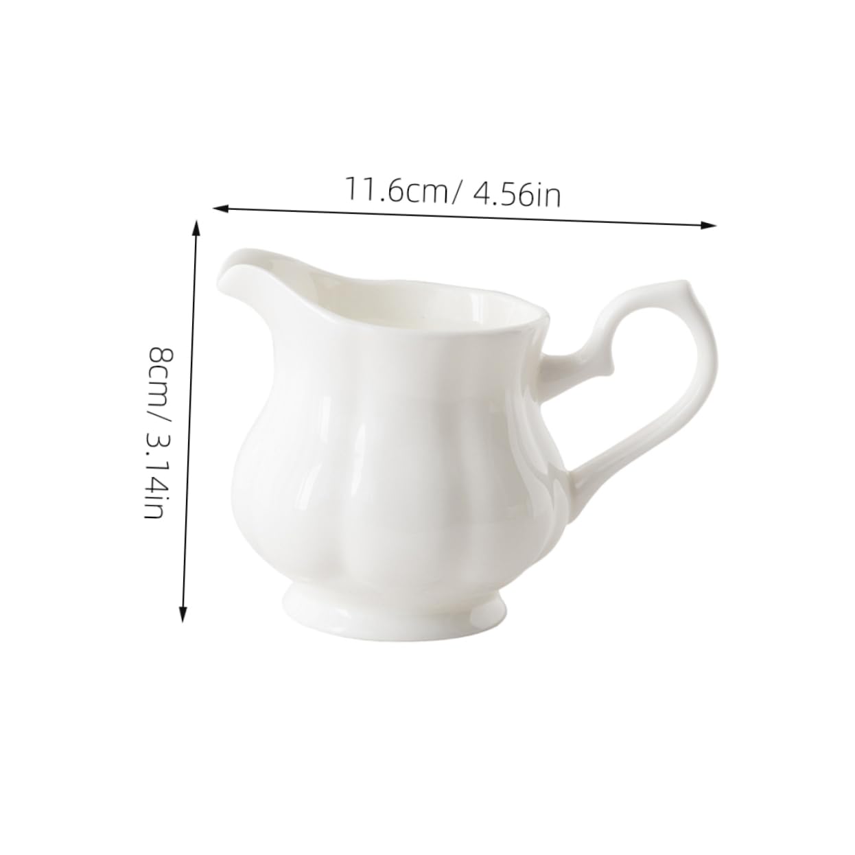 BRIGHTFUFU 230ml English Style Milk Jar Porcelain Creamer Milk Container Cup Coffee Jar Tea Pot for Kitchen