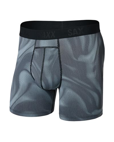 SAXX Underwear Co. Boxer de compression léger pour homme Smooth Flex 15,2 cm, Camouflage fumé - Bleu marine foncé, L