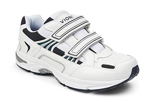 Vionic Albert Men's Orthotic Walking Shoe - White And Blue Leather - 11 Medium #TOP10