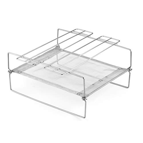 meifom 焚き火グリル 焚き火台 組立も撤収も簡単 ステンレス製 コンパクト収納 ケース付き アウトドアソロキャンプに適用