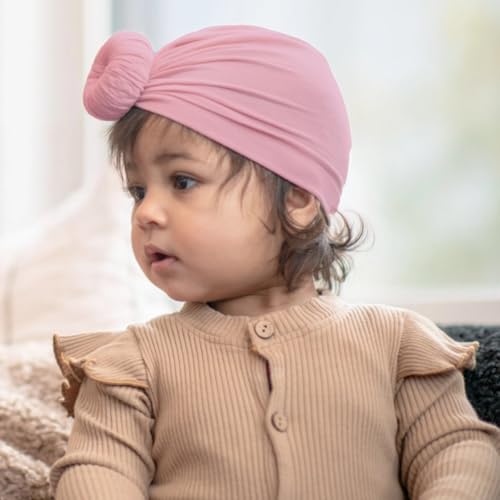 Set Of 8 Soft Cotton-Poly Bow Headscarves For Toddlers And Babies, Fits Ages 3 Months–4 Years, Blue, Green, Red, Yellow & More Included4