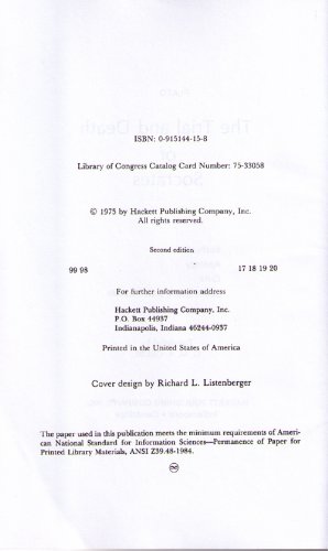 The Trial and Death of Socrates: Euthyphro, Apo... 0915144158 Book Cover