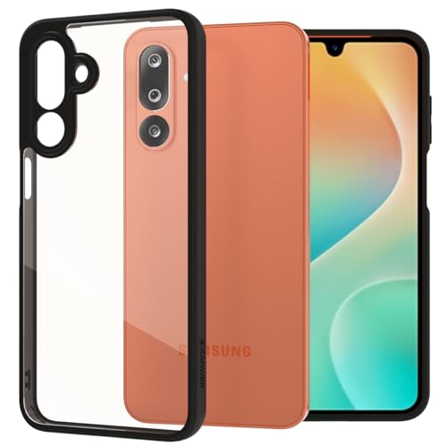Image of KAPAVER Hybrid Clear Back Cover Case for Galaxy M36 /F36 | Protective Shockproof Cleare Hard PC Soft Flexible Black TPU Cover