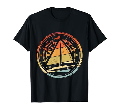 Segelboot Bootsfan Kompass Segelsport Bootsliebe Geschenk T-Shirt