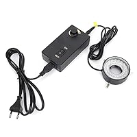 LED Mikroskop Ringlicht, Fydun Mikroskop Kamera Lampe LED Helligkeit Einstellbare Lichtquelle Beleuchtung Ringleuchte mit Adapter für Optische Instrumente Videomikroskopen(EU Plug)