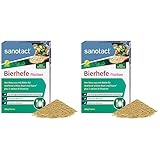 sanotact Bierhefe Flocken • 100g natürliche Bierhefeflocken • Mit Biotin und 6 B-Vitaminen für Haut Haare Nägel • Ideal als veganer Parmesan, zum Kochen, Würzen, etc. (Packung mit 2)
