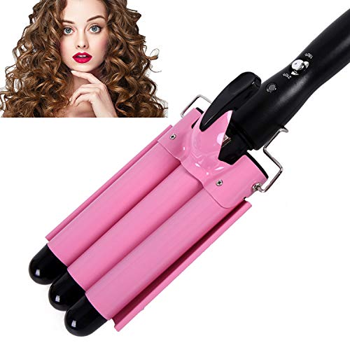 Hair Curling Iron 3 Barrel Hair Crimper,1 Inch Anti-Scalding Hair Waver,Temperature Adjustable Ceramic Curling Iron ,Heat Up Quickly Hair Waving Styling Tools for Women or Girls.