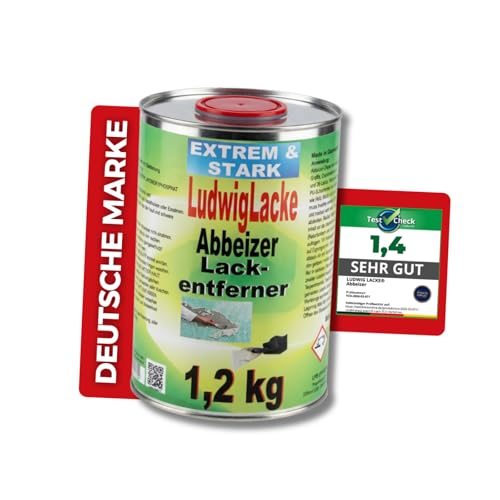 LudwigLacke Der Originale Abbeizer Lackentferner 1,2 kg, für Holz und Metall – Kraftvoller Farbentferner für professionelle Ergebnisse für Metal und Holz