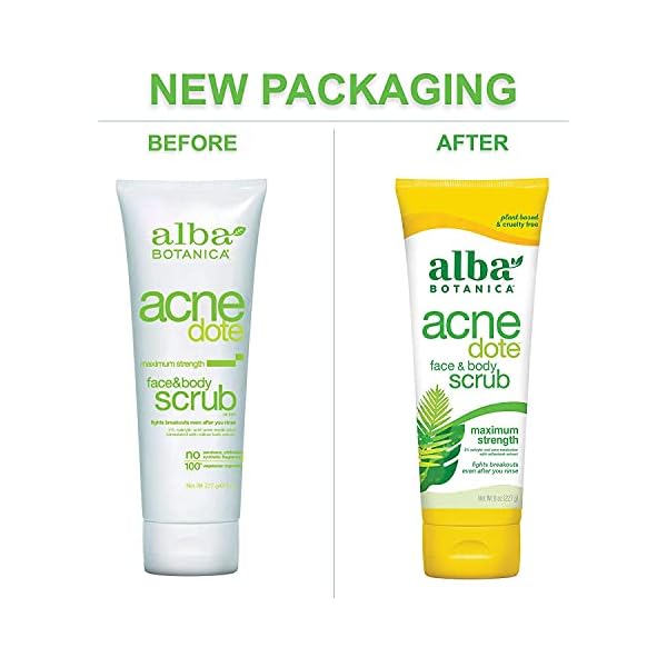 Alba Botanica Acnedote Face & Body Scrub, Maximum Strength 8 oz ( Pack of 3)