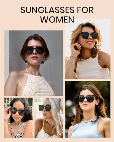 Image of Cyxus Oversized Cat Eye Sunglasses for Women Polarized Lens UV Protection for Beach Music Festivals Shopping 1902