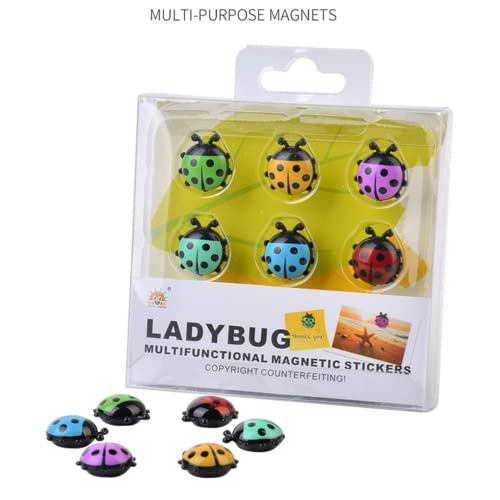 Mini Marienkäfer,Kühlschrank Magnet 6Pcs Kreative Kühlschrank Magnetaufkleber für Whiteboard und Kühlschrank