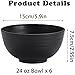 Unbreakable Wheat Straw Cereal Bowls Set of 6, 24 oz Microwave and Dishwasher Safe Lightweight Soup and Salad Bowl Sets, Reusable Dessert Bowls for Rice, Pasta, Snack, Fruit, BPA Free (Black)