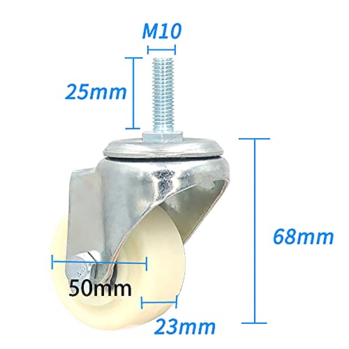 Roulettes pivotantes de 5 cm M10 à double roulement et structure renforcée