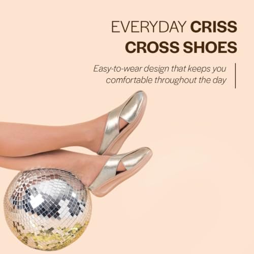 Image of FAUSTO Women Criss Cross Strap Design Perforated Slip On Shoes | Back Open Casual Shoes for Office, Outdoor, Party