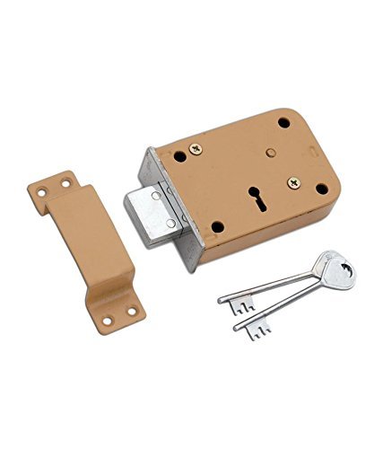 A & Y Traders Iron Door Single Locks with 2 Keys (Multicolour, Standard Size).