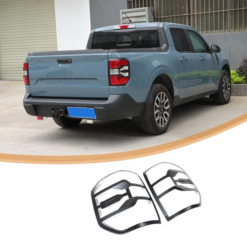 Lcojicep Car Tail Light Cover Trim Compatible with Ford Maverick 2022-2025 Rear Taillight Lamp Frame Cover Rear Headlight Frame Protection Cover Exterior Decoration Accessories (Matt Black)