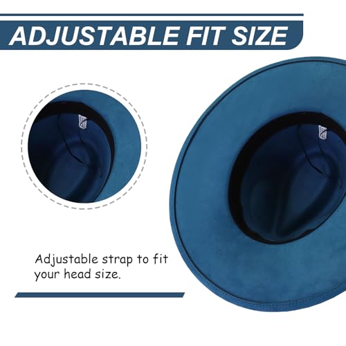 Image of Fedora Hats for Women Man with Big Wide Brim Classic Suede Panama Hat Western Outdoor hat