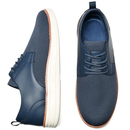 Image of Men's Casual Dress Oxfords Shoes Breathable Knit Leisure Fashion Sneakers Lightweight Comfortable Walking Shoes
