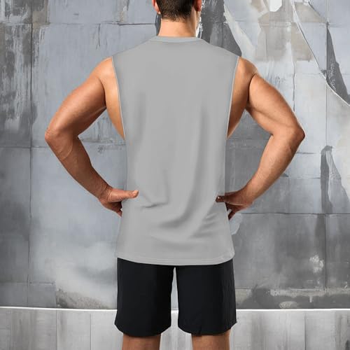 Image of Zhyaj Summer Tanks Top for Men Flag Graphic Print Sleeveless Shirts Casual Working Out Vest T-Shirts Loose-Fit Men's Tank
